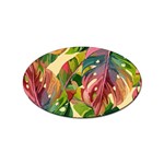 Monstera Colorful Leaves Foliage Sticker Oval (100 pack) Front