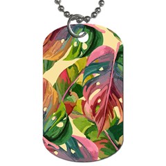 Monstera Colorful Leaves Foliage Dog Tag (two Sides)