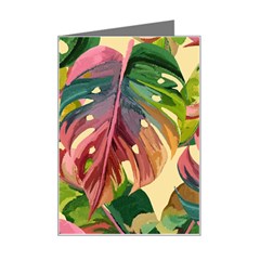 Monstera Colorful Leaves Foliage Mini Greeting Card