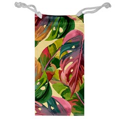 Monstera Colorful Leaves Foliage Jewelry Bag