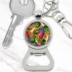 Monstera Colorful Leaves Foliage Bottle Opener Key Chain by Maspions