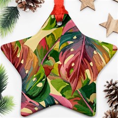 Monstera Colorful Leaves Foliage Star Ornament (two Sides) by Maspions