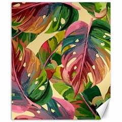 Monstera Colorful Leaves Foliage Canvas 8  X 10  by Maspions