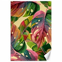 Monstera Colorful Leaves Foliage Canvas 12  X 18 