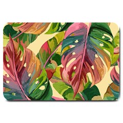 Monstera Colorful Leaves Foliage Large Doormat by Maspions