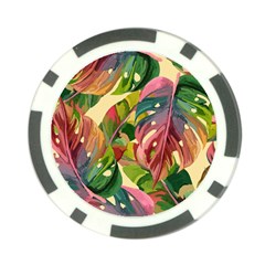 Monstera Colorful Leaves Foliage Poker Chip Card Guard