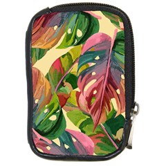 Monstera Colorful Leaves Foliage Compact Camera Leather Case by Maspions