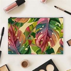 Monstera Colorful Leaves Foliage Cosmetic Bag (large)