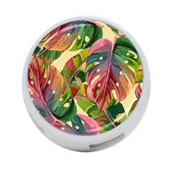 Monstera Colorful Leaves Foliage 4-port Usb Hub (one Side)