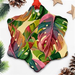 Monstera Colorful Leaves Foliage Ornament (snowflake)