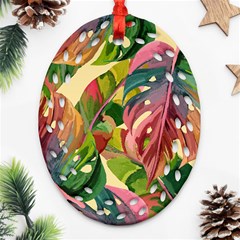 Monstera Colorful Leaves Foliage Ornament (oval Filigree)