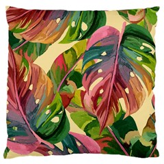 Monstera Colorful Leaves Foliage Large Cushion Case (two Sides)