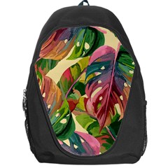 Monstera Colorful Leaves Foliage Backpack Bag by Maspions