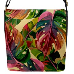 Monstera Colorful Leaves Foliage Flap Closure Messenger Bag (s)