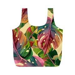 Monstera Colorful Leaves Foliage Full Print Recycle Bag (m) by Maspions