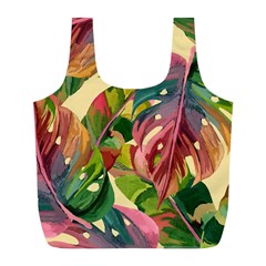 Monstera Colorful Leaves Foliage Full Print Recycle Bag (l) by Maspions