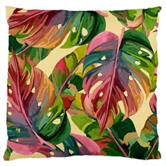 Monstera Colorful Leaves Foliage Standard Premium Plush Fleece Cushion Case (one Side)