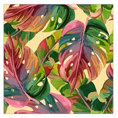 Monstera Colorful Leaves Foliage Square Satin Scarf (36  X 36 )