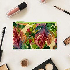 Monstera Colorful Leaves Foliage Cosmetic Bag (xs)