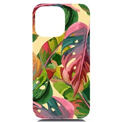 Monstera Colorful Leaves Foliage Iphone 14 Pro Max Black Uv Print Case