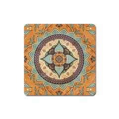 Mandala Floral Decorative Flower Square Magnet