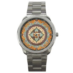 Mandala Floral Decorative Flower Sport Metal Watch