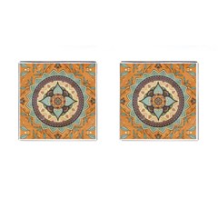 Mandala Floral Decorative Flower Cufflinks (square)