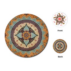 Mandala Floral Decorative Flower Playing Cards Single Design (round)