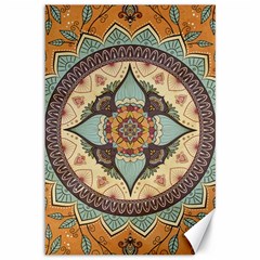 Mandala Floral Decorative Flower Canvas 12  X 18 