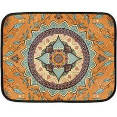 Mandala Floral Decorative Flower Two Sides Fleece Blanket (mini)