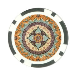 Mandala Floral Decorative Flower Poker Chip Card Guard (10 Pack)