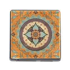 Mandala Floral Decorative Flower Memory Card Reader (square 5 Slot)