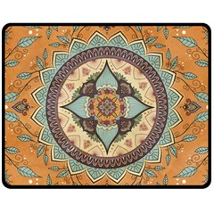 Mandala Floral Decorative Flower Fleece Blanket (medium)