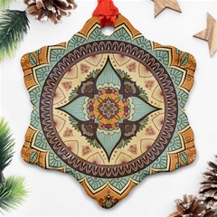 Mandala Floral Decorative Flower Snowflake Ornament (two Sides)