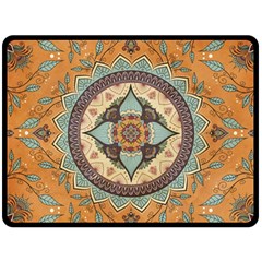 Mandala Floral Decorative Flower Two Sides Fleece Blanket (large)