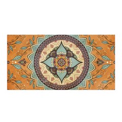 Mandala Floral Decorative Flower Satin Wrap 35  X 70 