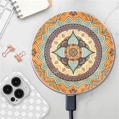 Mandala Floral Decorative Flower Wireless Fast Charger(white)