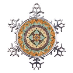 Mandala Floral Decorative Flower Metal Large Snowflake Ornament by Maspions