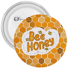 Bee Honey Honeycomb Hexagon 3  Buttons by Maspions