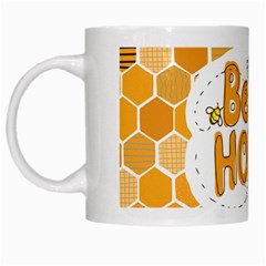 Bee Honey Honeycomb Hexagon White Mug by Maspions