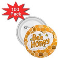 Bee Honey Honeycomb Hexagon 1 75  Buttons (100 Pack) 