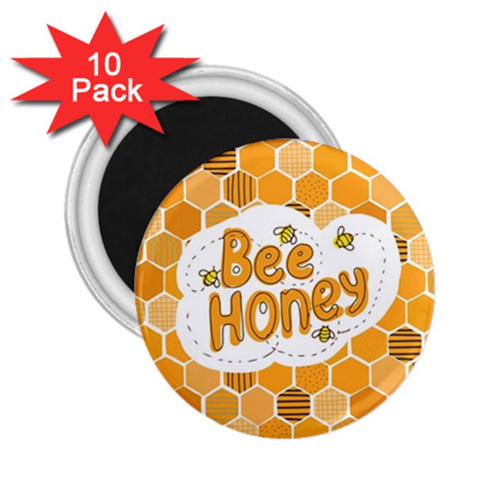 Bee Honey Honeycomb Hexagon 2.25  Magnets (10 pack) 