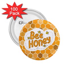 Bee Honey Honeycomb Hexagon 2 25  Buttons (100 Pack) 