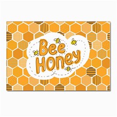 Bee Honey Honeycomb Hexagon Postcard 4 x 6  (pkg Of 10) by Maspions