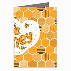 Bee Honey Honeycomb Hexagon Greeting Card by Maspions