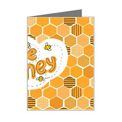 Bee Honey Honeycomb Hexagon Mini Greeting Card by Maspions