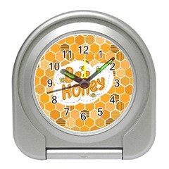 Bee Honey Honeycomb Hexagon Travel Alarm Clock by Maspions