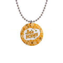 Bee Honey Honeycomb Hexagon 1  Button Necklace