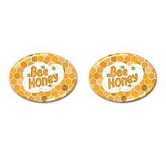 Bee Honey Honeycomb Hexagon Cufflinks (oval)