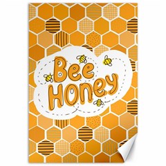 Bee Honey Honeycomb Hexagon Canvas 12  X 18 